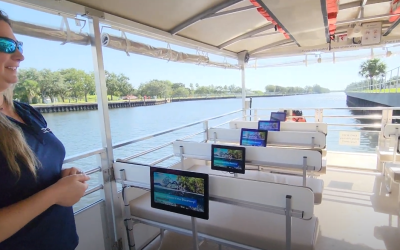 Unlocking the Wonders of Underwater Marine Life with ScreenBeam: A Unique Educational Experience on the Discovery Pontoon Boat